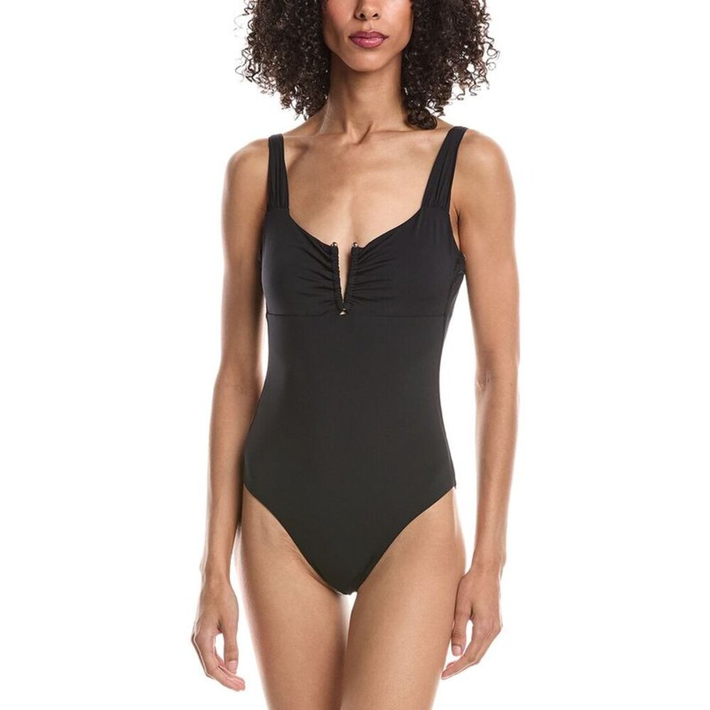 Becca By Rebecca Virtue Womens  Viviana Plunge One-Piece, Black